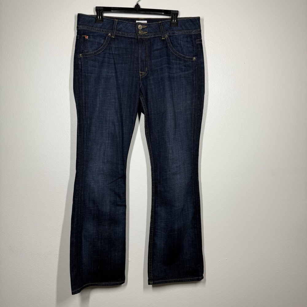 Hudson Jeans Signature Flap Pocket Bootcut Mid Rise Dark Wash Size 31 Petite EUC